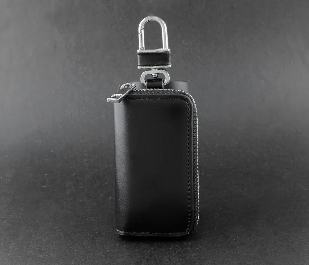 Genuine Leather Wallet Mens Womens Key Rings Holder Chain Case black KW7 | Украшения и аксессуары