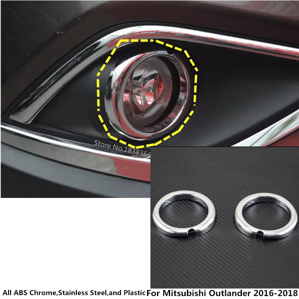 For Mitsubishi Outlander 2016-2018 ABS Chrome Front Fog Light Lamp Trim Cover