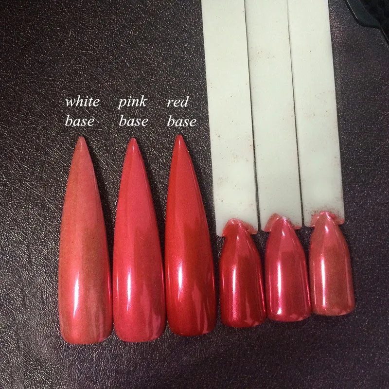 Wholesale Red Pigment Mirror & Flake Effect Chrome Powder Nails Glitter Sequins For Gel Nail
