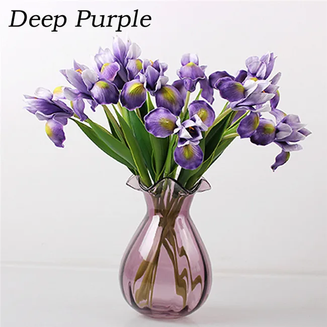 

Artificial Flowers for Weddings Artificial Decorations Real Touch Iris Fake Flowers Home Decoration Party Supplies