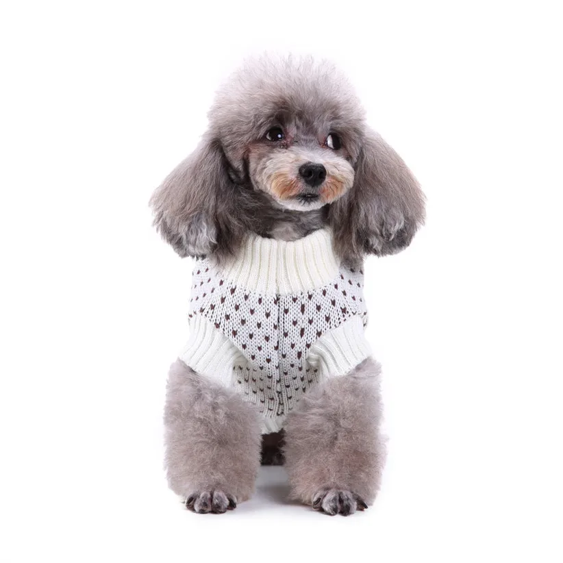 Прямая поставка, свитер для маленькой собаки, с рисунком Большой лапы, с высоким воротником, одежда для собак, трикотаж, зимнее пальто для домашних животных 80907