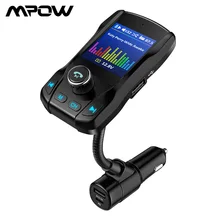 Mpow BH345 Bluetooth передатчик беспроводной радио адаптер громкой связи вызов автомобильный комплект с 2.4A быстрое зарядное устройство цветной экран для FM