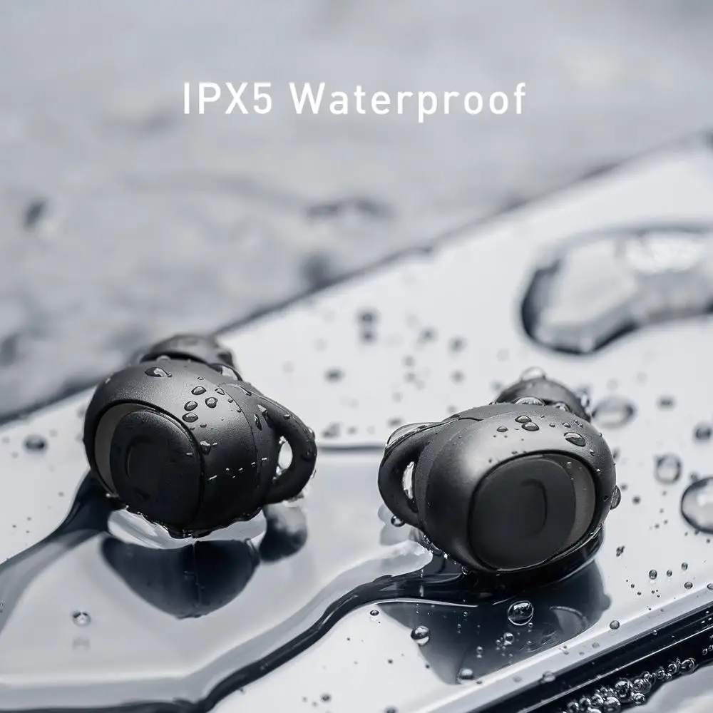 HAVIT TWS البسيطة سماعات لاسلكية في الأذن بلوتوث سماعة V5.0 الرياضة IPX5 للماء مع 2200 mAh مربع قابلة للشحن سماعة I93