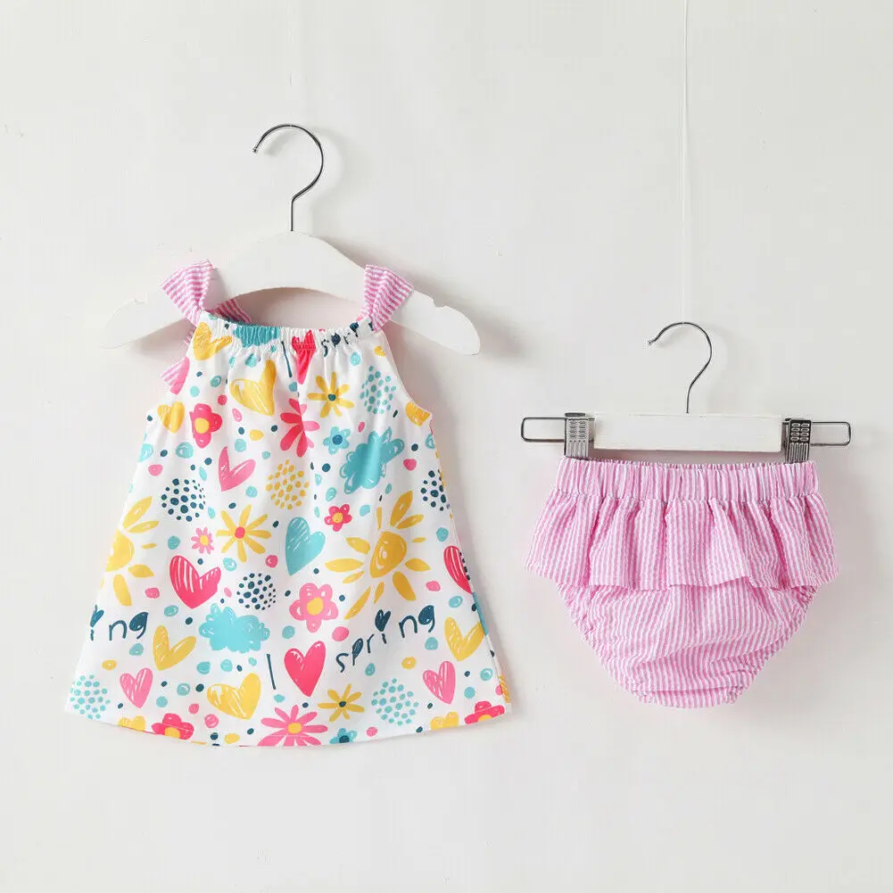 2019 Newest Hot Pretty Newborn Baby Girl Clothes 2Pcs Summer New Floral Heart Print Bow Tee Tops+PP Shorts Outfit Clothing Set 2019 Newest Hot Pretty Newborn Baby Girl Clothes 2Pcs Summer New Floral Heart Print Bow Tee Tops+PP Shorts Outfit Clothing Set
