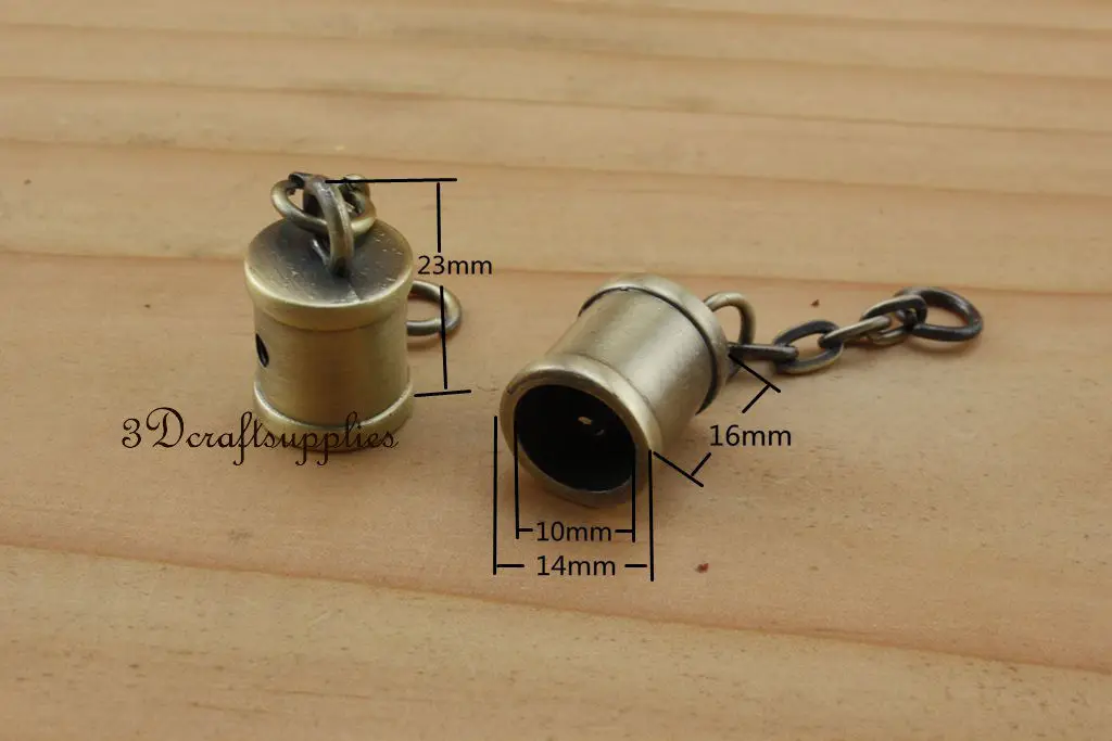 rope Barrier end stopper Cord end caps 10 mm anti bronze 8 pieces AT87