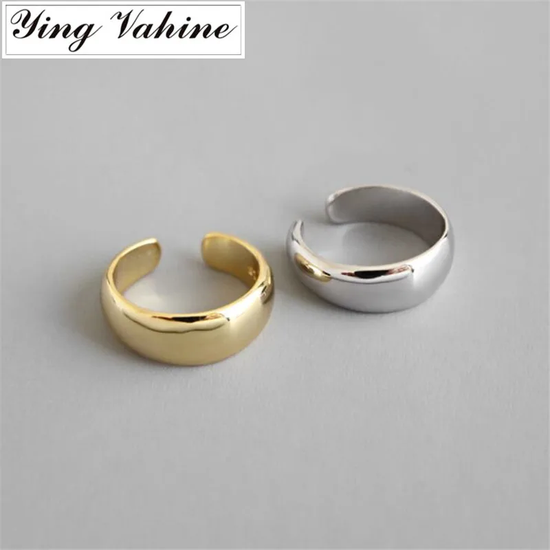 

ying Vahine New 1PCS 100% 925 Sterling Silver Glossy Geometric Ear Cuff Clip Earrings for Women