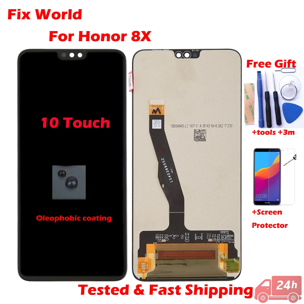 

Original 6.5'' LCD Display For Honor 8X Touch Screen Digitizer + LCD display Screen Assembly For View 10 Lite Repair Parts