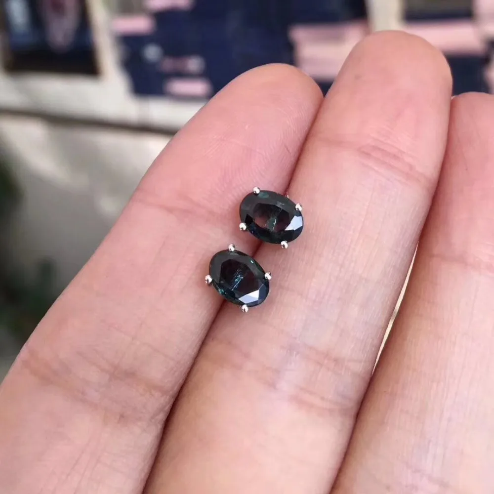 Polly Wales Black Sapphire and Diamond Island of Idols Skull Stud Earrings