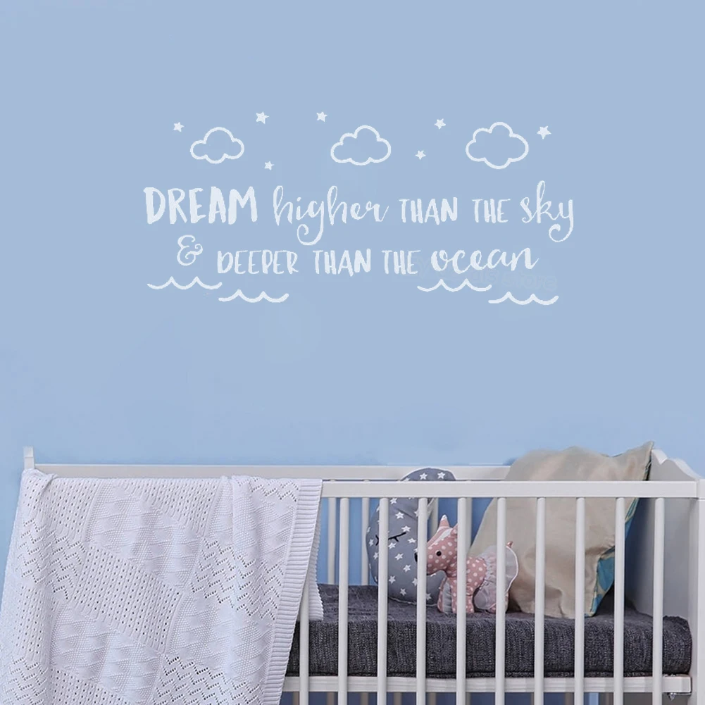 Nursery Quotes Wall Stickers Baby Boy Room Decor Vinyl Wall Decal Dream