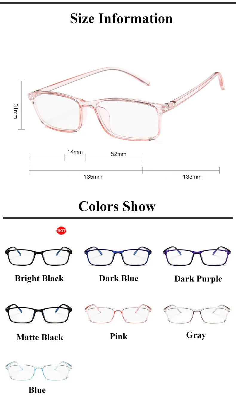 Anti Light Glasses Ray Blue Fashion Anti Blue Fatigue Protection Blocking Goggles Eye Square Radiation Computer 2022 New
