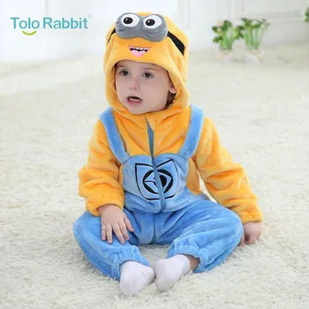 

Newborn baby rompers Autumn Spring Baby Boy Clothes Cartoon Animal Stitch shaped Jumpsuit Baby Rompers Minions Clothing C996