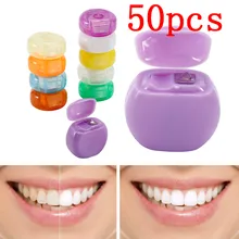 Прямая поставка 50 шт. зубная нить встроенная катушка воск Европа Замена плоский провод зубная нить гигиенический уход всего 500 м