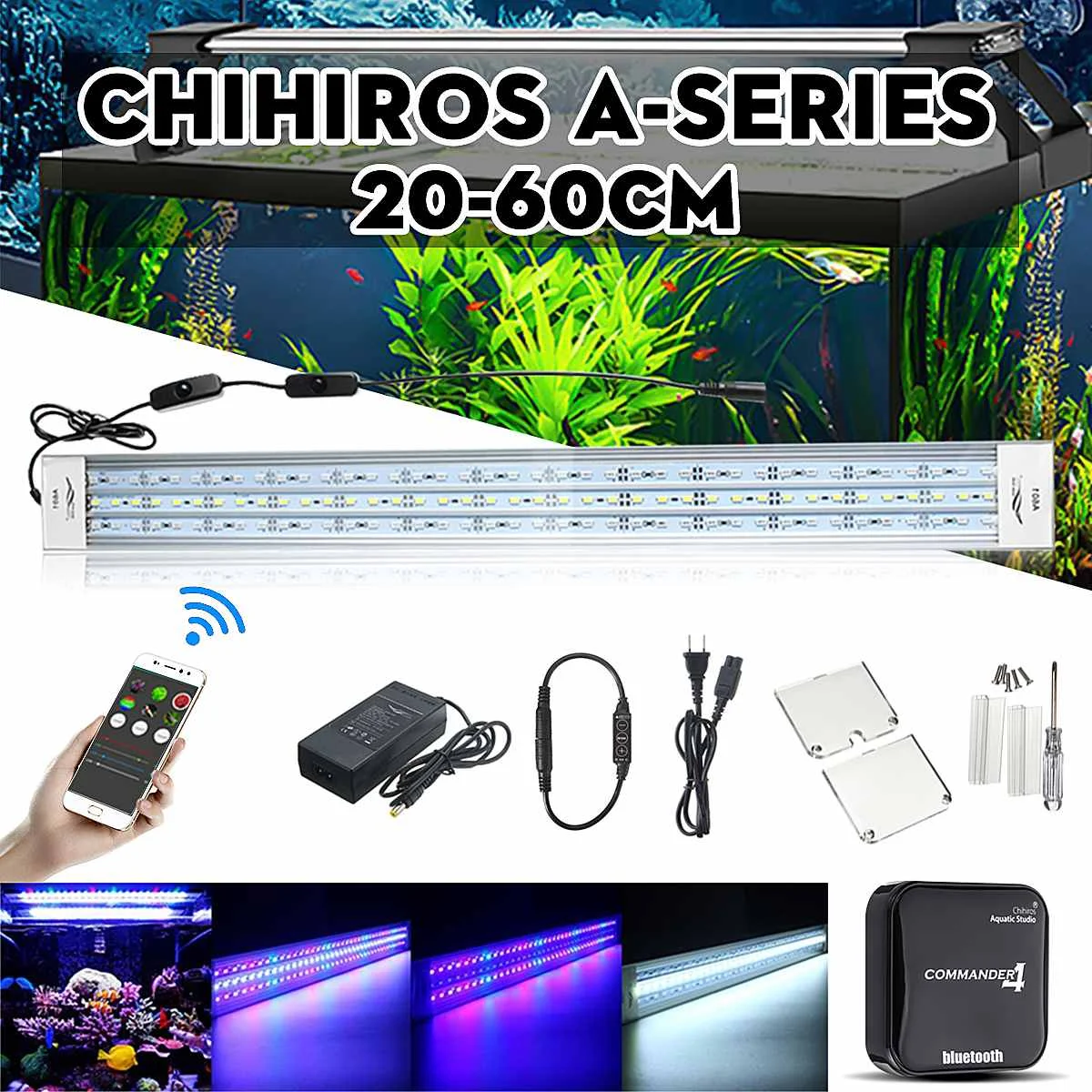 

AC100-240V 60CM Plant grow LED light 5730 117smd 4600lm A series mini brief aquarium fish tank 8000k