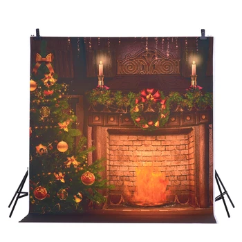

1.5*2m Photography Background Backdrop Digital Printing Christmas Tree Fireplace Bell Pattern for Photo Studio