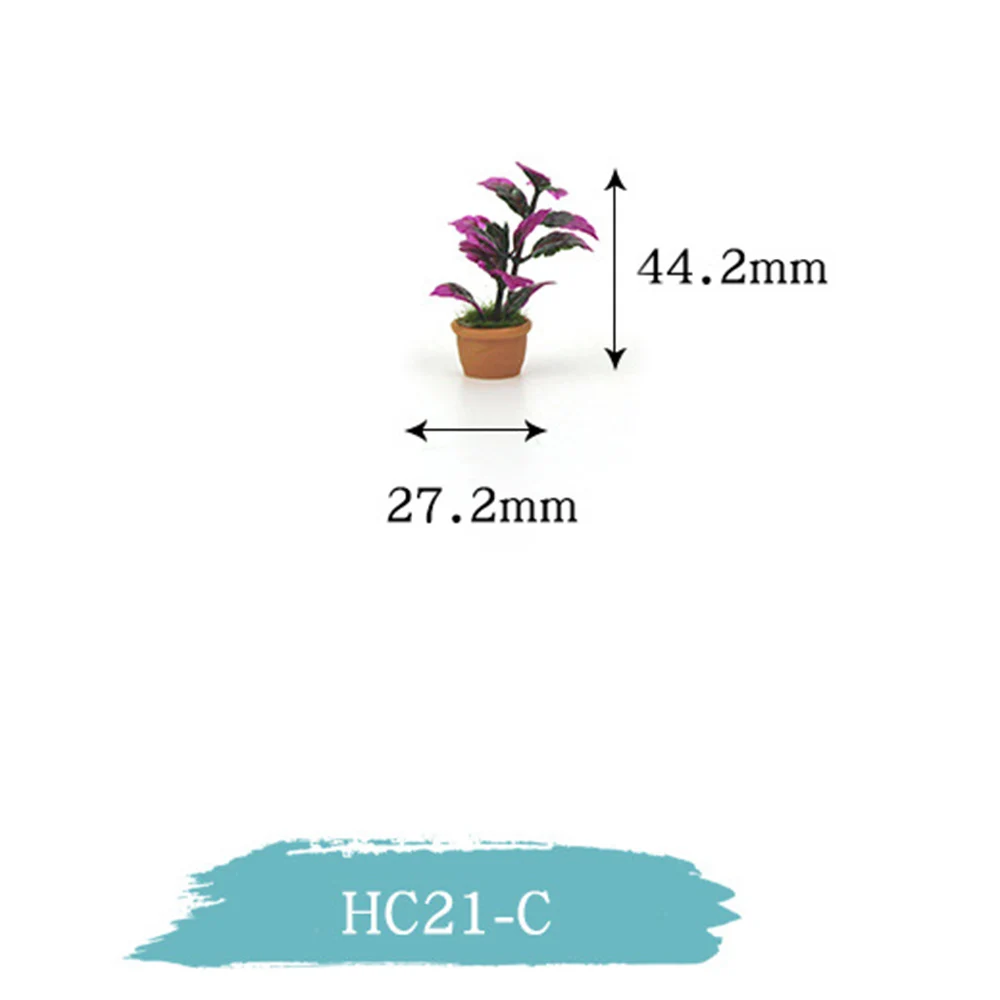 1/12 Миниатюрные аксессуары для кукольного домика, мини пластиковые растения в горшках, имитация цветов, модель игрушки для украшения кукольного дома