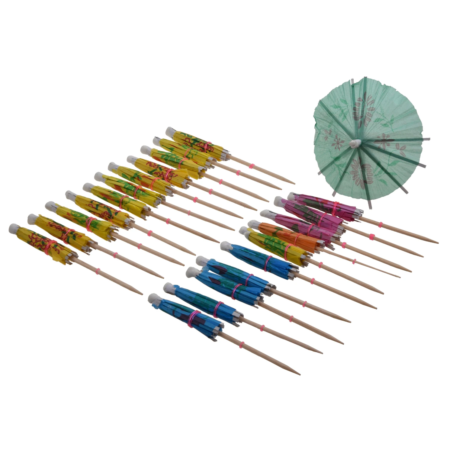 

GSFY-24 Paper Cocktail Parasols Umbrellas Drinks Decoration Accessory Party, Mixed Co