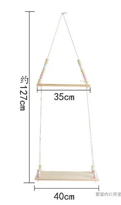 Деревянные стойки для полки доска веревка настенная вешалка кисточки шляпа Вешалка одежда детская спальня Скандинавское украшение фотография ремесло DIY