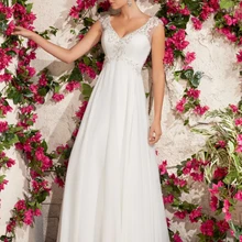 Платье трапециевидной формы с аппликацией на тонкий шифон с свадебное платье 6792