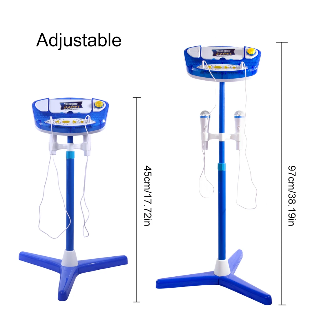 Двухцветная детская подставка для караоке, микрофоны, регулируемая музыкальная игрушка с Bluetooth для пения, подарки на год для детей