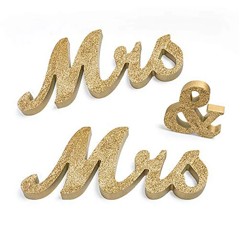 

Mr & Mr / Mrs & Mrs Wooden Letters Sign Wedding Party Table Decorations Lover Gifts Photo Props Lesbian Gay Decorative Sign