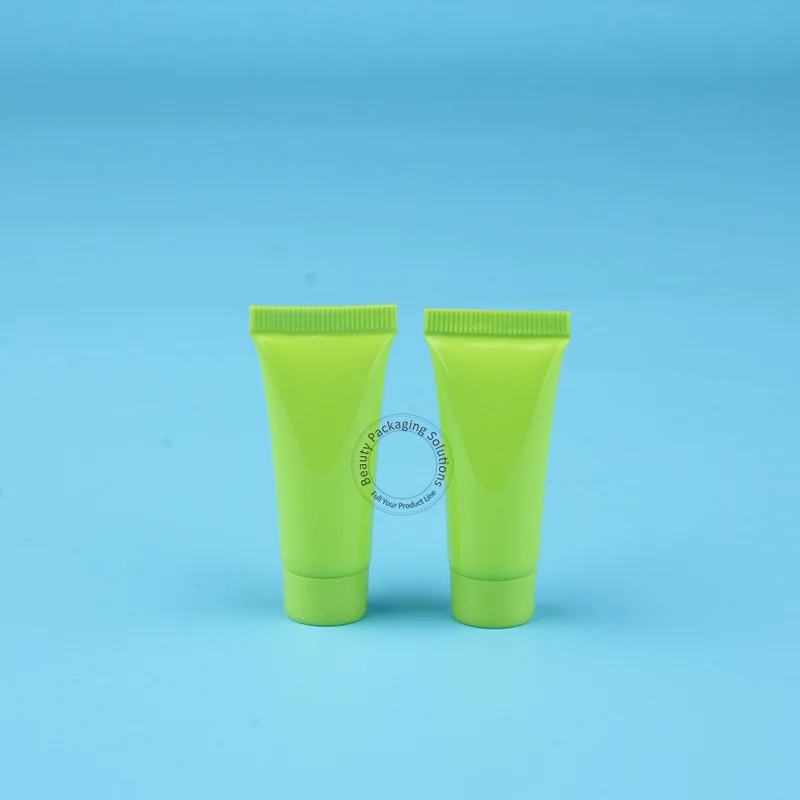5pcs Plastic 10ml Lotion Bottle Women Cosmetic Green Lid Pot Hand Cream