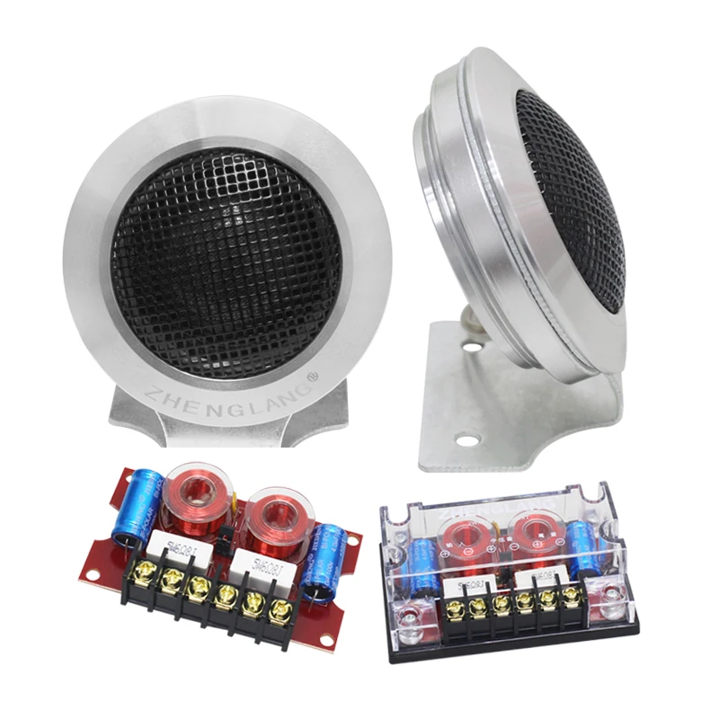 

2pcs 4ohm 80W Aluminum Car Tweeter 25mm voice coil with Bracket and Cross Over