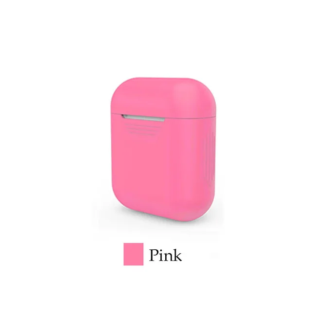 Новейшие прочные силиконовые Противоударные Защитные красочные Airpods Чехлы облегающий рукав Чехол Коробка для Аксессуары для наушников Капа - Цвет: 1st version pink