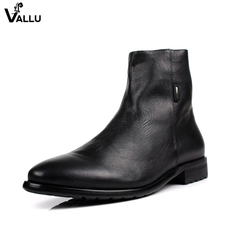 

Cow Leather High Heel Boots For Men 2018 New Arrival Fashion European Style Business Male Booties British Mans Footwear Shoes
