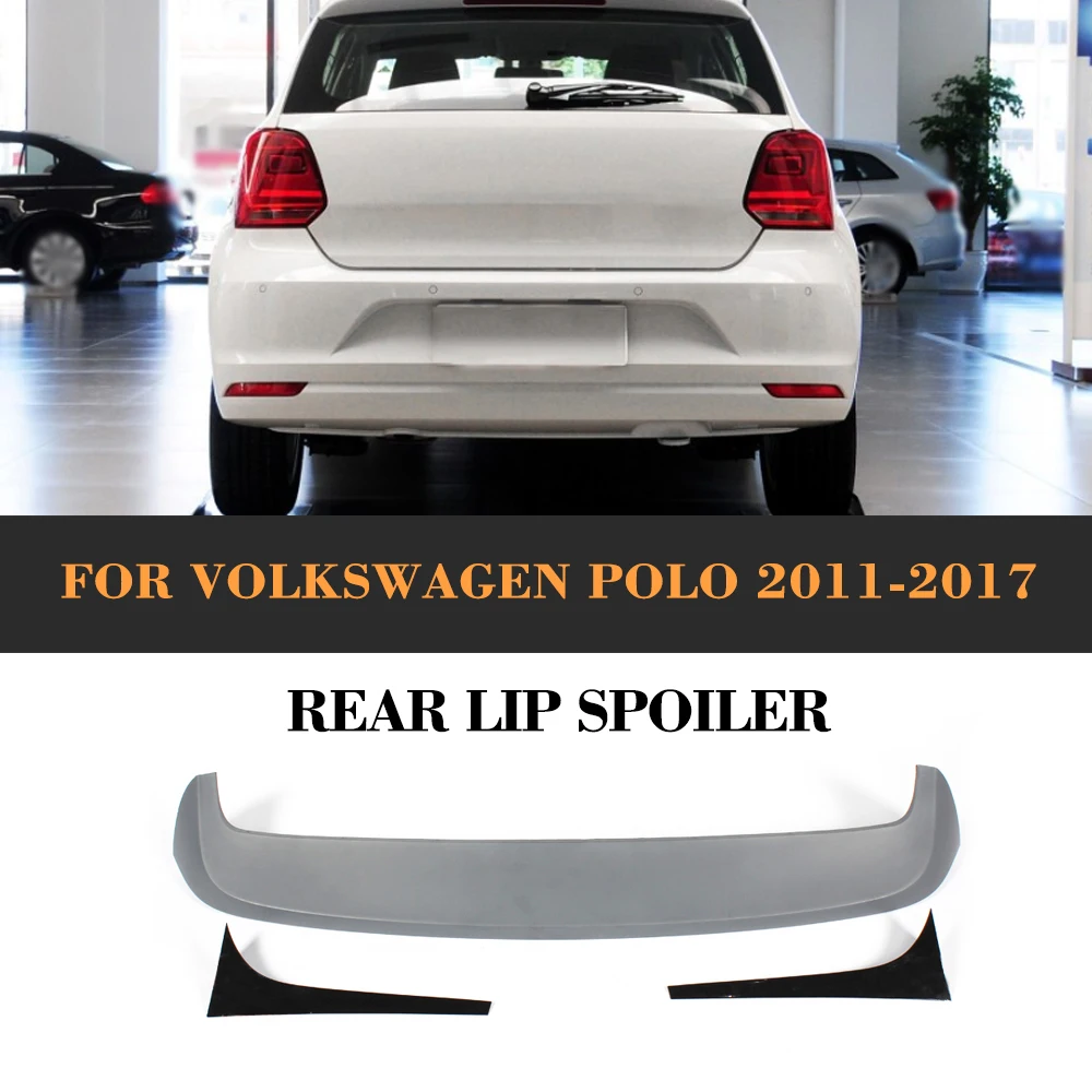 Carbon Fiber Painting Looking Rear Spoiler for VW Polo GTI R 2011 2017