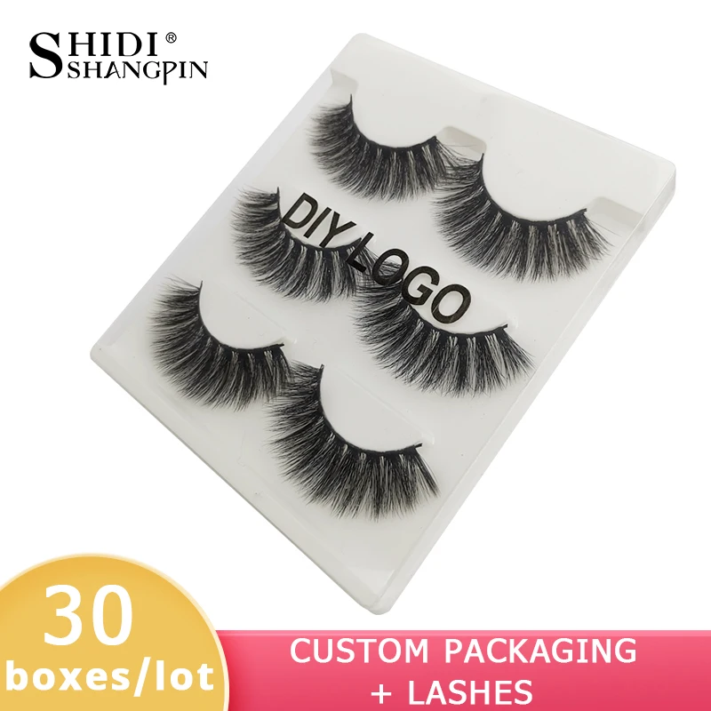 

30 packs false eyelashes custom logo 3d mink lashes private label lashes custom packaging mink eyelashes customize lashes