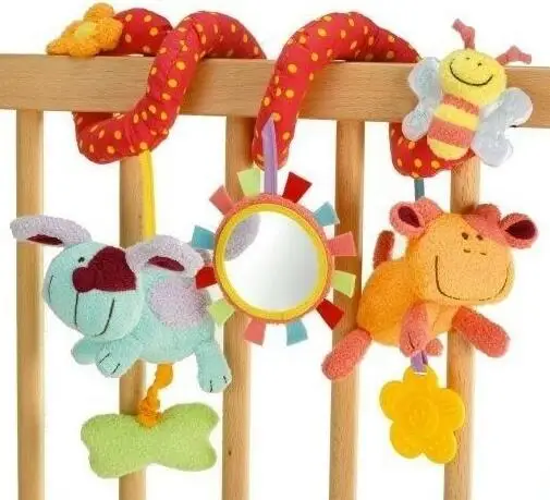 Cute Baby Rattles Toys Animal Plush Toy Super Soft Multifunctional Bed Crib Hangings Kids Toy For