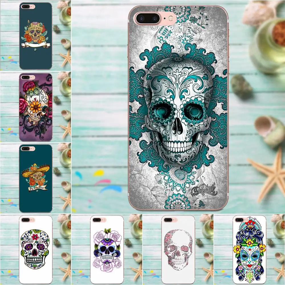 Wooden Sugar Skull Colors For Apple iPhone 4 4S 5 5C 5S SE 6 6S 7 8 Plus X XS Max XR TPU Original | Мобильные телефоны и