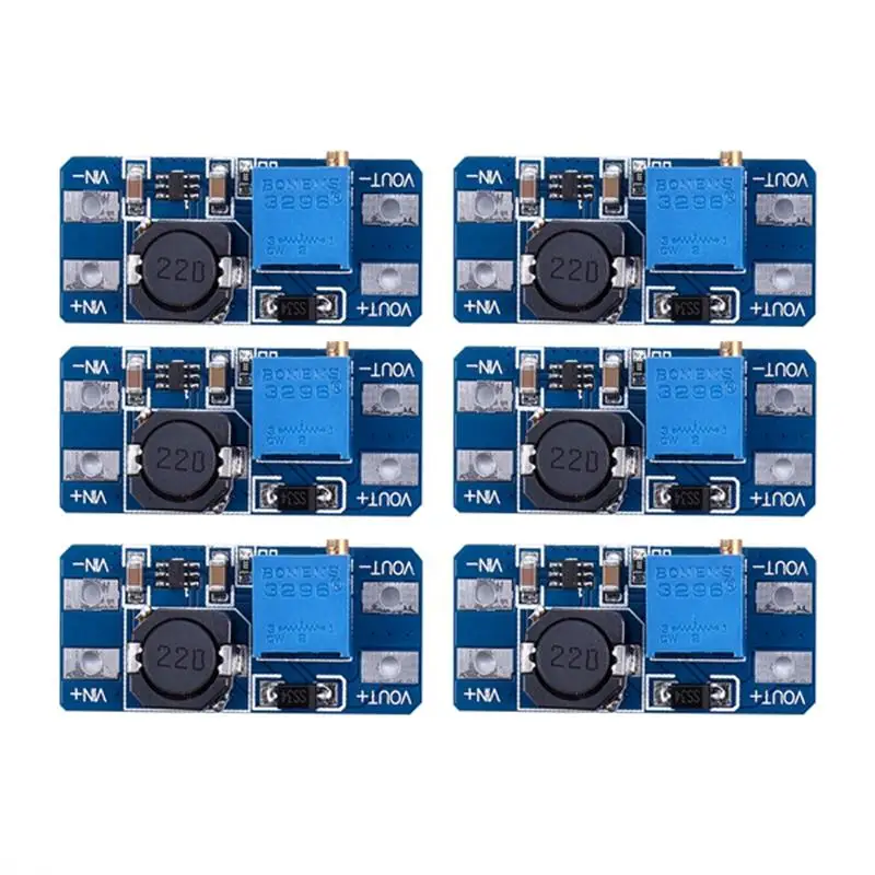 6 шт MT3608 DC 2A шаг вверх Мощность модуль усилителя 2 v-24 v повышающий преобразователь постоянного тока для Arduino