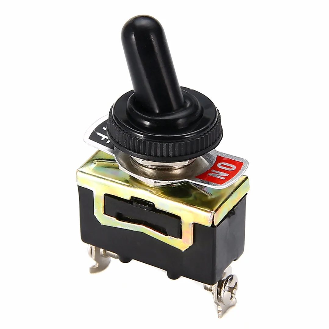New 12V Heavy Duty On Off Small SPST Toggle Switch Durable Miniature Toggle Switch + Waterproof Cover