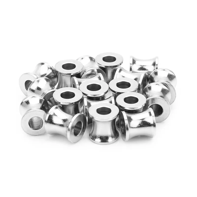 

SAUVOO 10pcs/lot 8x8mm Silver Color Stainless Steel Tube Spacer Loose Bead for DIY Big Hole Bracelets Jewelry Making Findings
