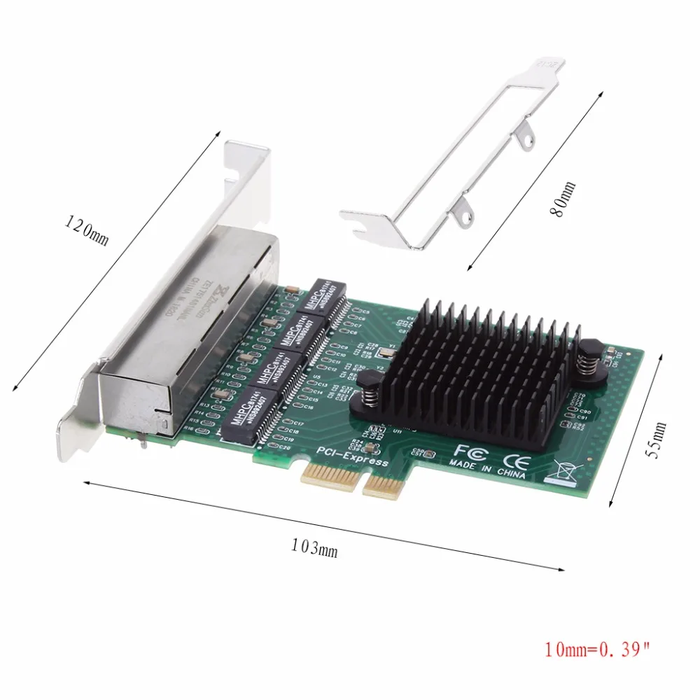 1 комплект для 10/100/1000M PCIe PCI Express 4x карта гигабит Ethernet сетевой адаптер 4 Порты и