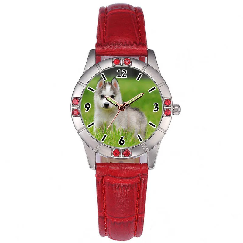A3333 non сплетенный мешок машины часы печати фото или текст на циферблате часы «сделай сам» для Для женщин кварцевые часы с украшением в виде кристаллов специальный подарок на Рождество - Цвет: red 1 without box