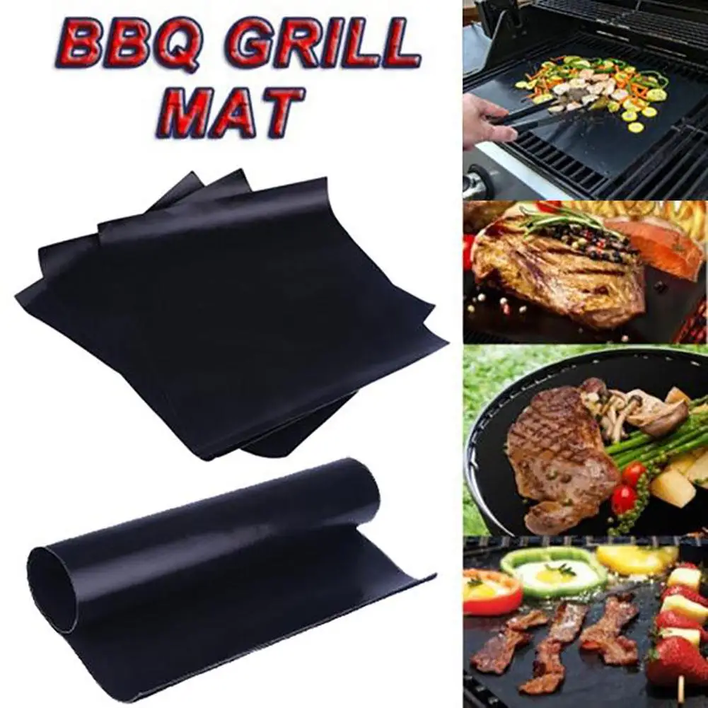 

New 1Pcs BBQ Grill Mats barbecue pad Reusable NON-Stick Surface Hot Plate Mat Baking Easy Clean Grilling