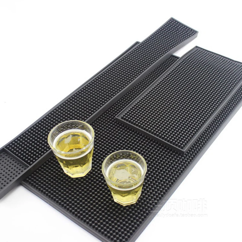Oneup стиль ПВХ бар сервис коврик прямоугольной формы Домашние коврики для сушки стаканов кухонная посуда черный водонепроницаемый коврик бар аксессуары