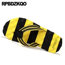 Желтая обувь без застежки мужские сандалии на плоской подошве с открытым носком г. летняя пляжная обувь флип-флоп для улицы Большие размеры шлепанцы 45