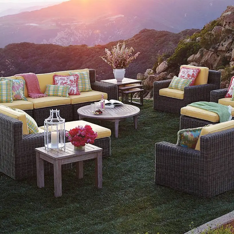 Factory direct sale weatherproof deep seating used vintage synthetic