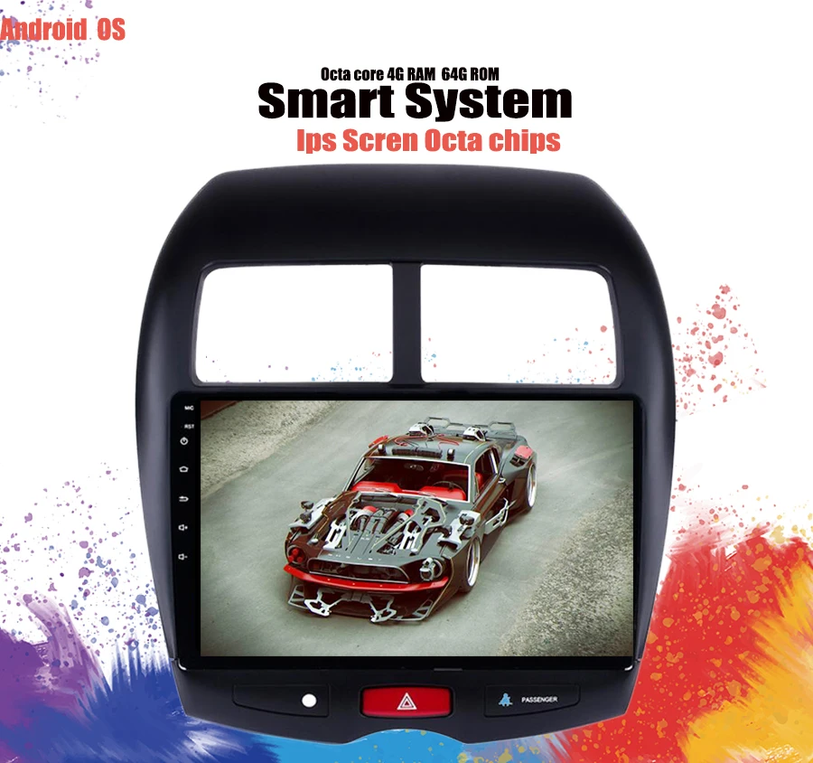 

2 din Android 9.1 Octa core Car Multimedia plyer DVD GPS navigation for MITSUBISHI ASX 2011 2012 -17 Satnav radio Audio Carplay
