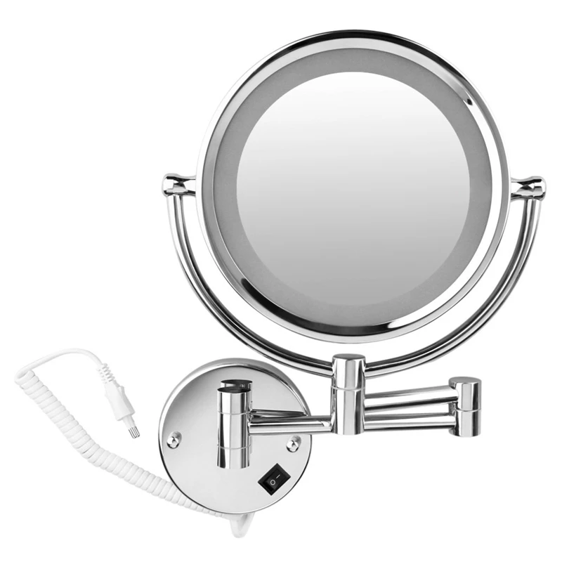 Настенное зеркало, косметическое зеркало, светодиодный, с подсветкой, 7x, с увеличением, для макияжа, ювелирное изделие, 8,5 Дюймов