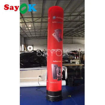 Buy 6.56feet Rotating Inflatable LED Pillar Inflatable Advertising LED Tube Moving Pillar Glow In The Dark With Self-rotating Blower