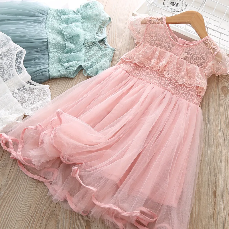 

Summer Dress For Baby Girl Baptism Lace Kids Clothes Children Girls Princess Wedding Party School Elegant Gown Dresses 4 5 Years