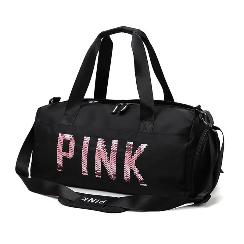 New Upgrade Shoe Compartment Gym Bag Multifunction Black Pink Women Fitness Training Sac De Sport Yoga Waterproof Travel Handbag - Цвет: Black