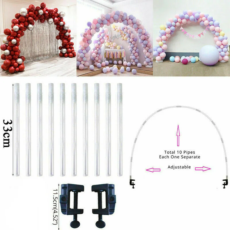  Hot Large Balloon Arch Set Column Stand Clip Frame Kit Birthday Wedding Party Decor MDD88