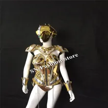 AS81 Sexy singer stage catwalk wear cosplay cloth LED costumes ballroom dance costume dress bar dj disco women show bra shoulder