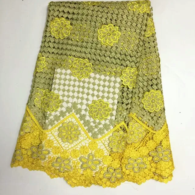 

Free shipping new style of double color water soluble lace African cord lace fabric for dress f16012