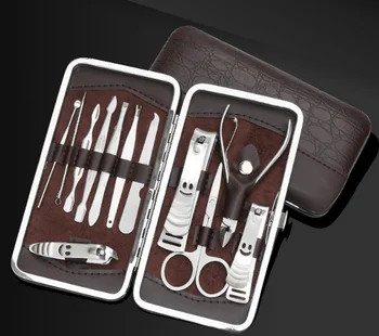 

by dhl or ems 100sets 12 PCS/set Nail Art Manicure Tools Set Nails Clipper Scissors Tweezer Knife Manicure Sets new